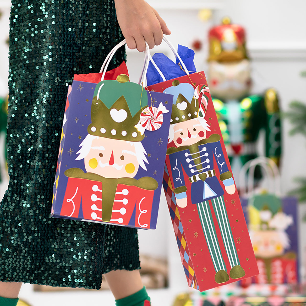 Świąteczna torebka na prezent Dziadek do Orzechów