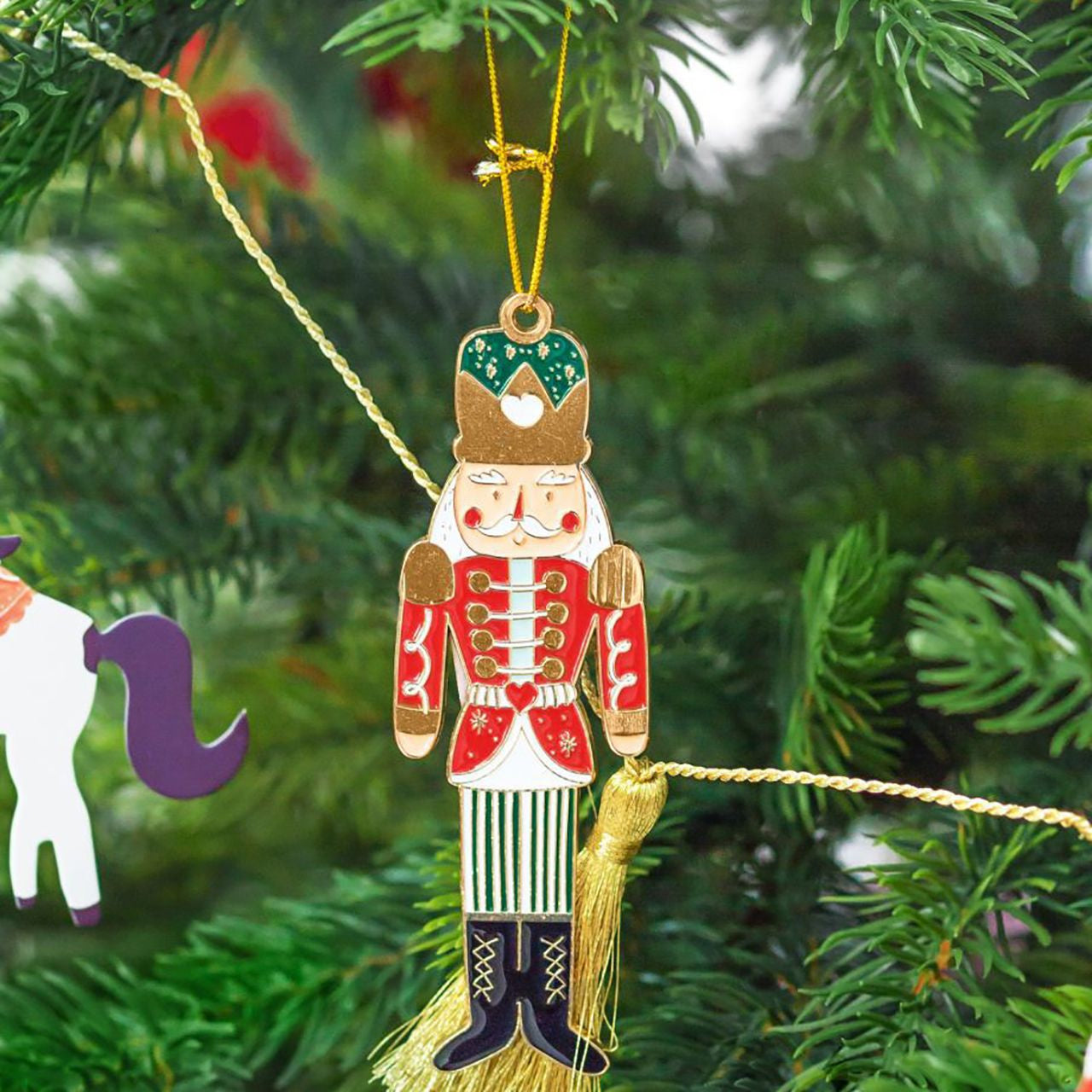 Zawieszka na choinkę Metalowa bombka Dziadek do orzechów