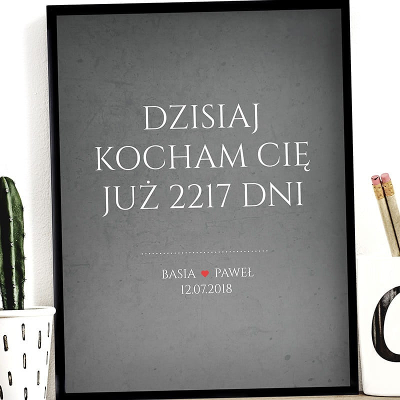 Plakat personalizowany na prezent dla ukochanej na rocznicę personalizowany plakat prezent na rocznicę dla niej