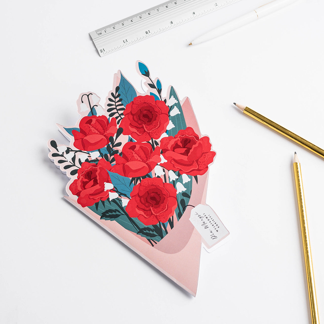 Duża kartka xxl bukiet kwiatów upominek na dzień kobiet upominek dla kobiety personalizowana kartka