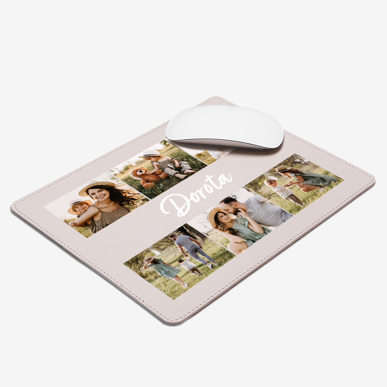 Podkładka ze zdjęciami beżowa - prezent do biura dla bliskiej osoby