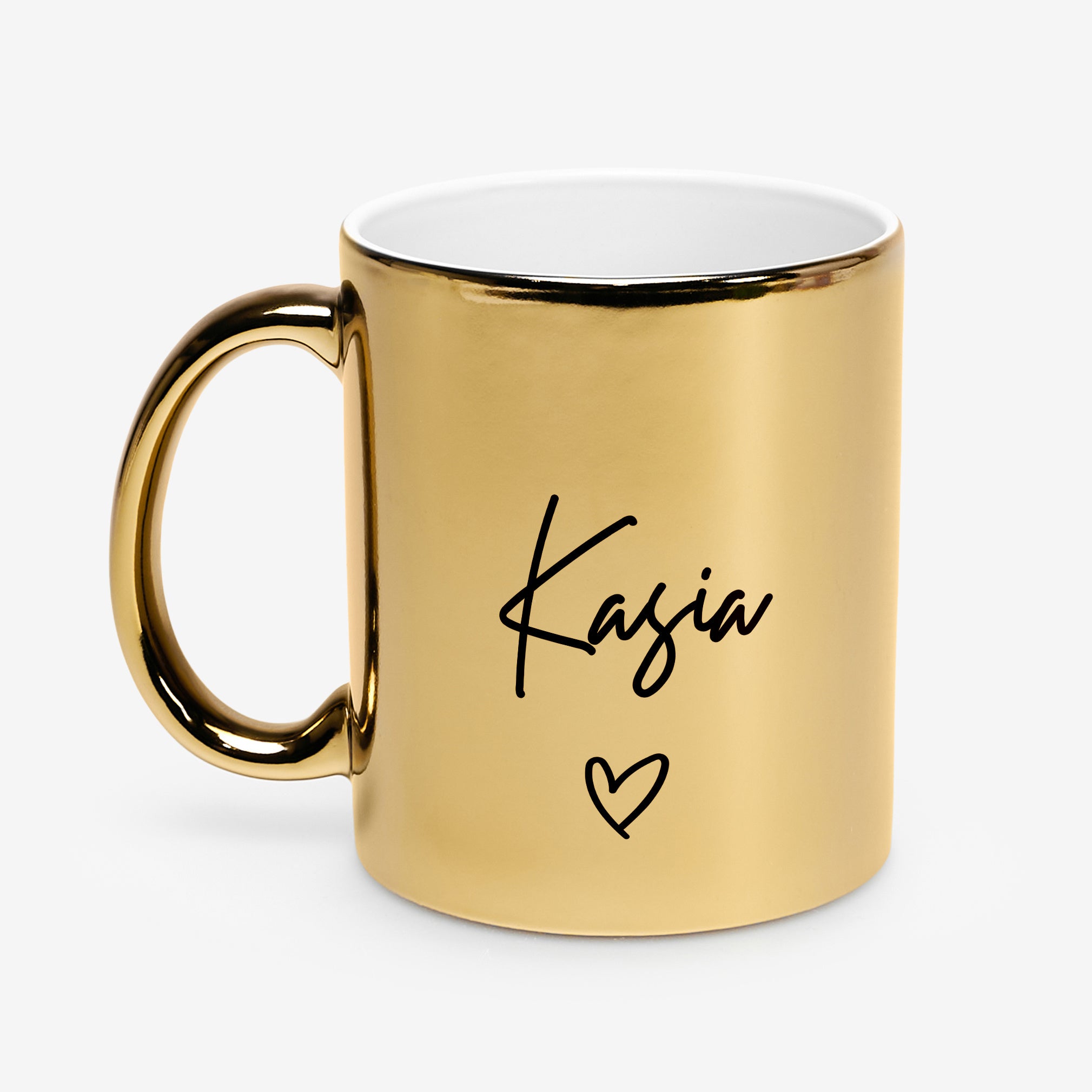 Złoty kubek z imieniem - prezent dla kobiety personalizowany kubek z imieniem prezent dla niej 