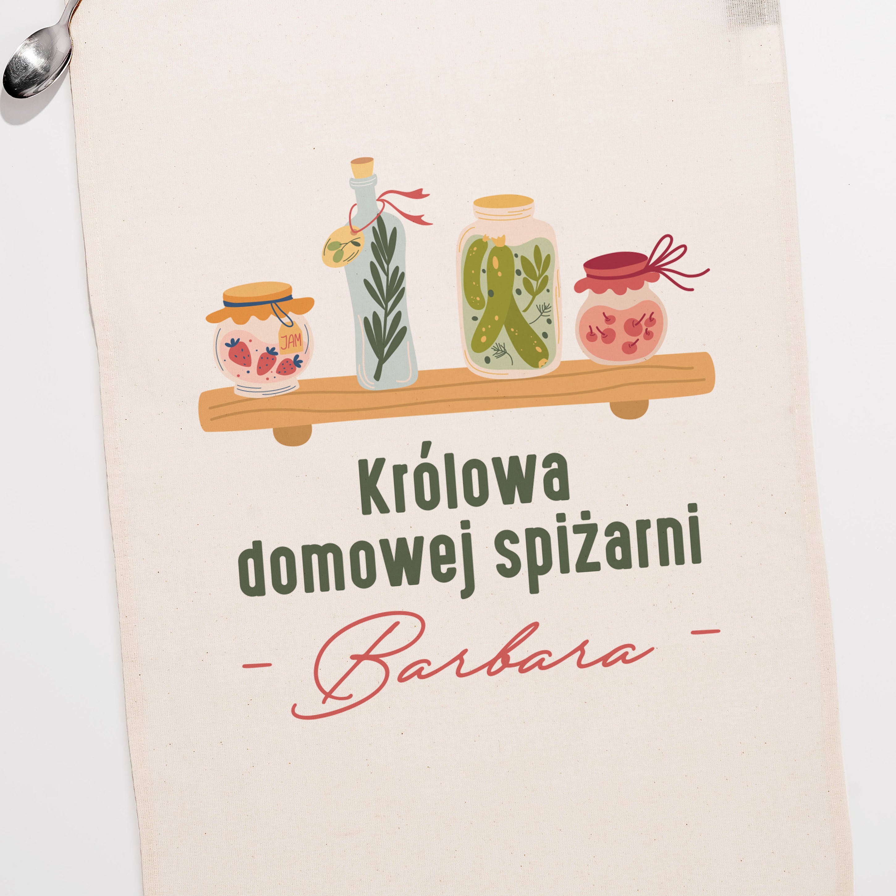 Personalizowana ścierka na prezent do kuchni - królowa spiżarni