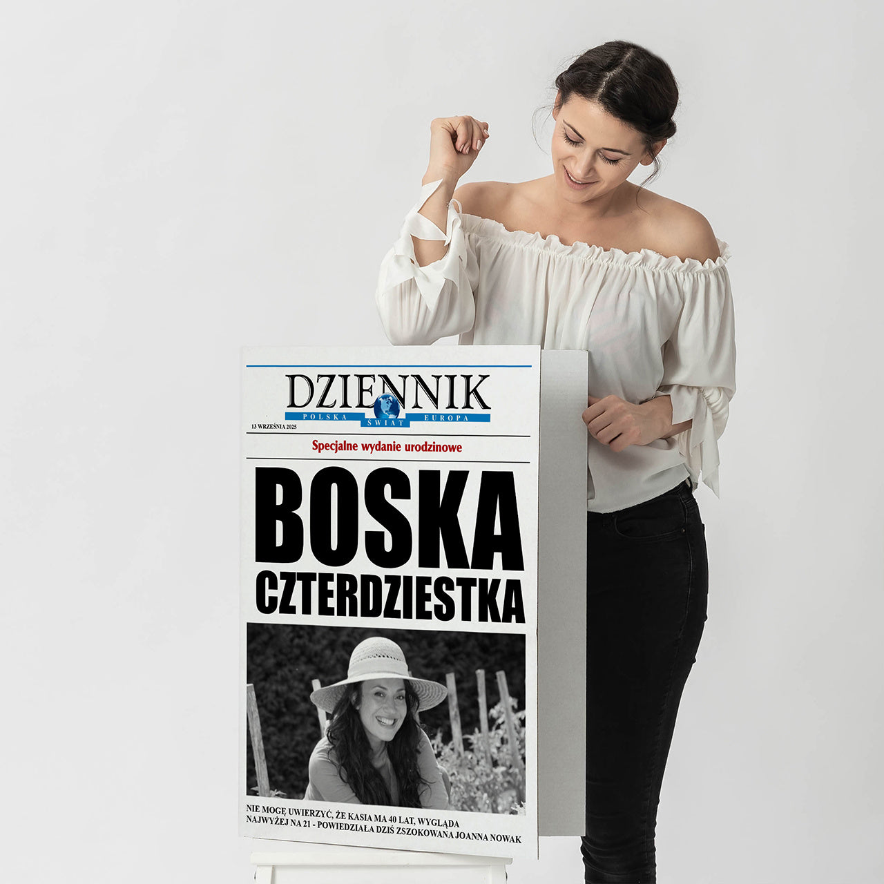 Kartka na 40 urodziny A4 - Dziennik  kartka urodzinowa upominek na 40 urodziny dodatek do prezentu urodzinowego