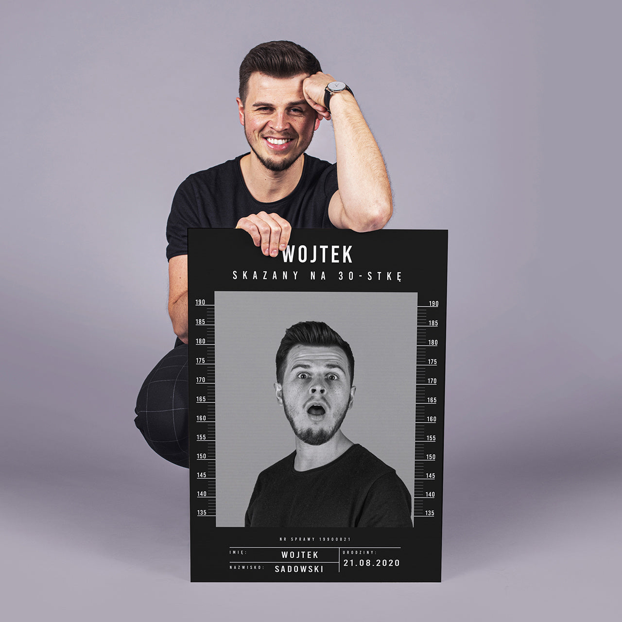 Śmieszna kartka urodzinowa XXL - Skazany - prezent na urodziny kartka na urodziny prezent dla niego