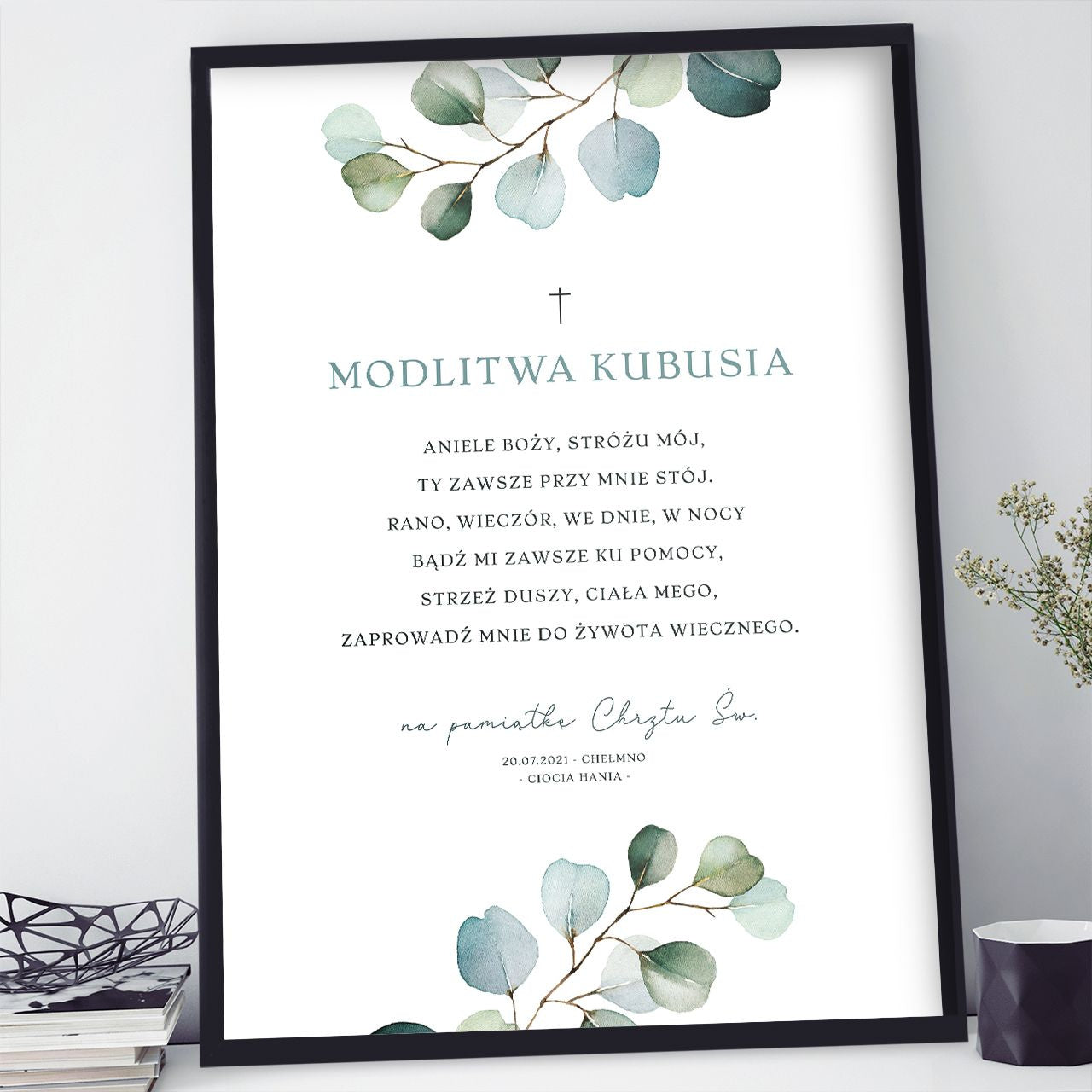 Plakat z modlitwą - pamiątka chrztu świętego