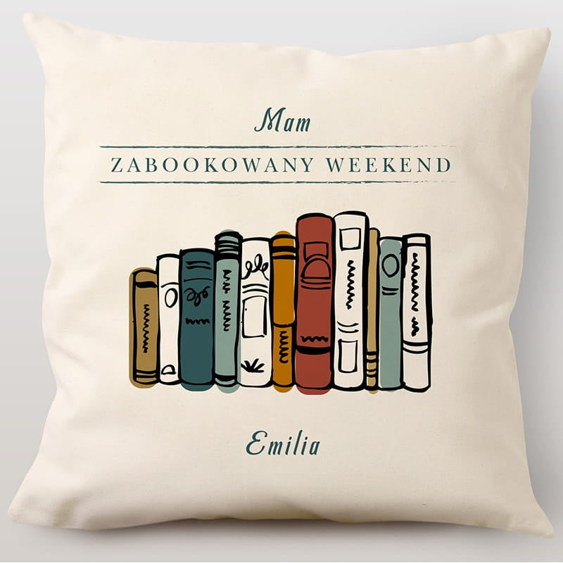 Personalizowana poduszka dla książkary poduszka personalizowana prezent dla książkary prezent dla miłośnika książek