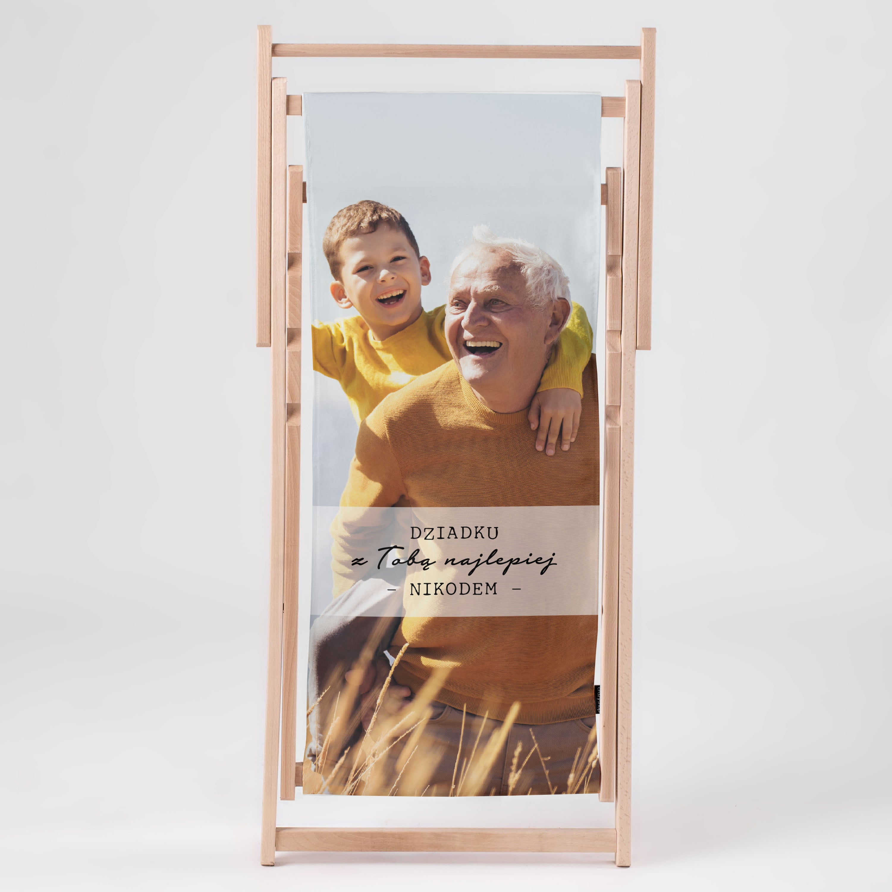 Leżak ze zdjęciem - Z Tobą Najlepiej - oryginalny prezent dla dziadka