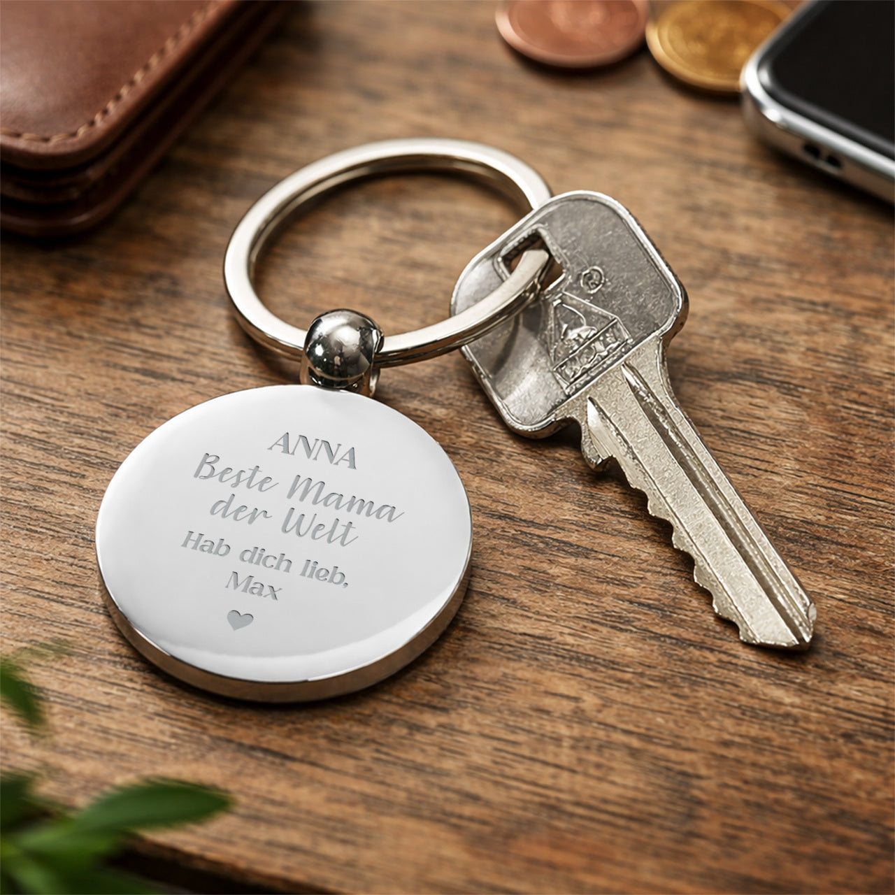 Gravierter Schlüsselanhänger für Mama - Geschenk zum Muttertag