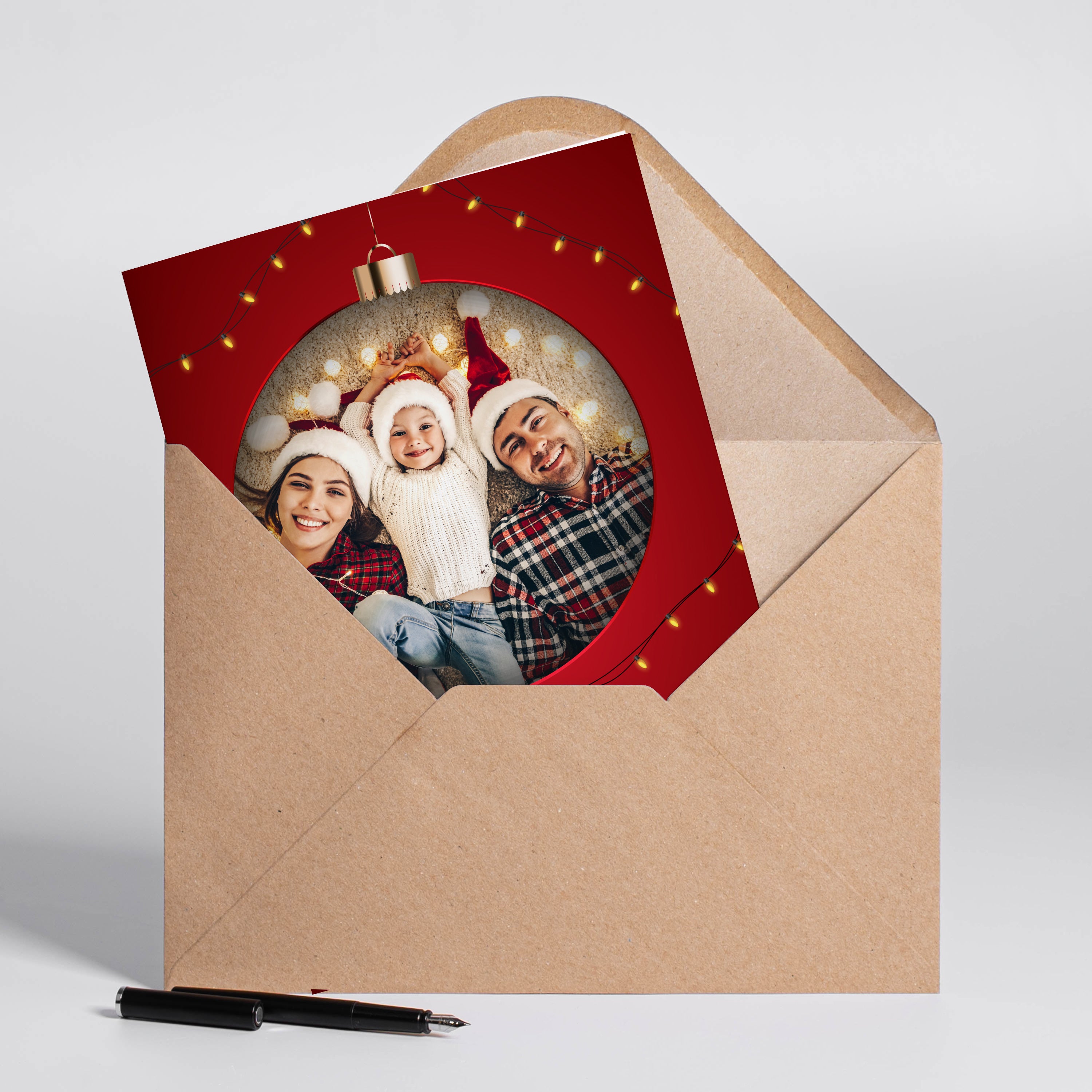 Świąteczna kartka ze zdjęciem i życzeniami