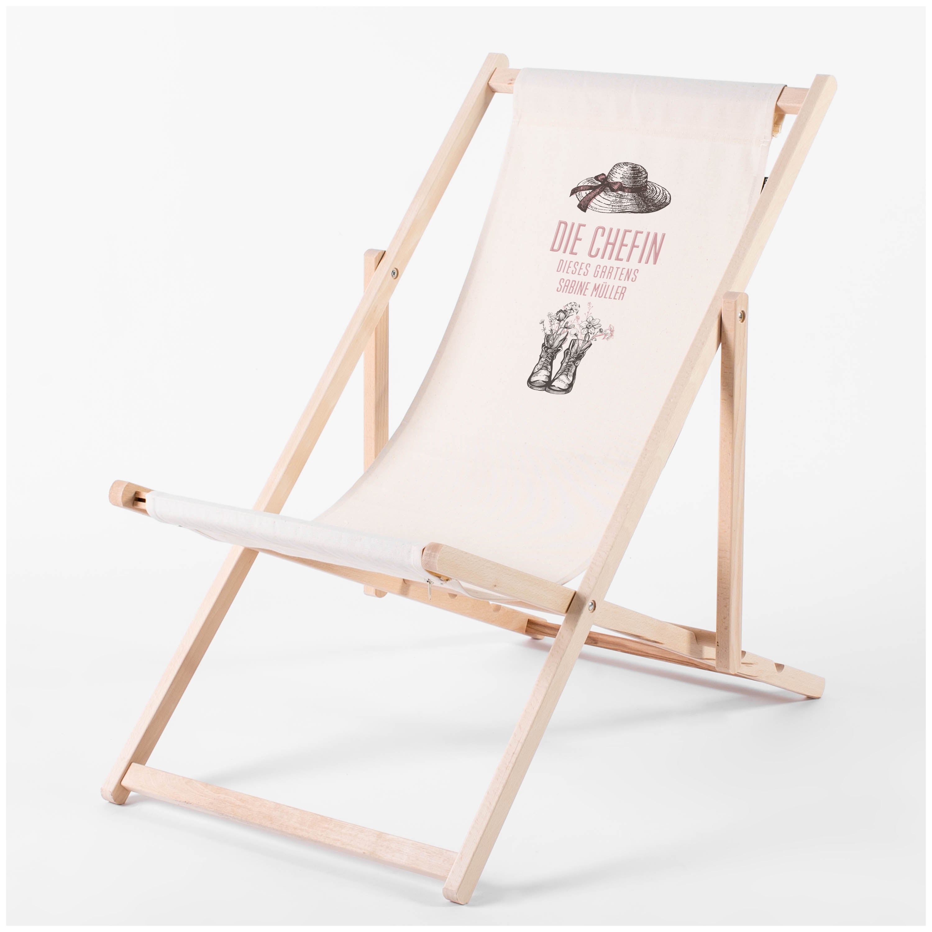 Personalisierter Liegestuhl - Geschenk für eine Gärtnerin