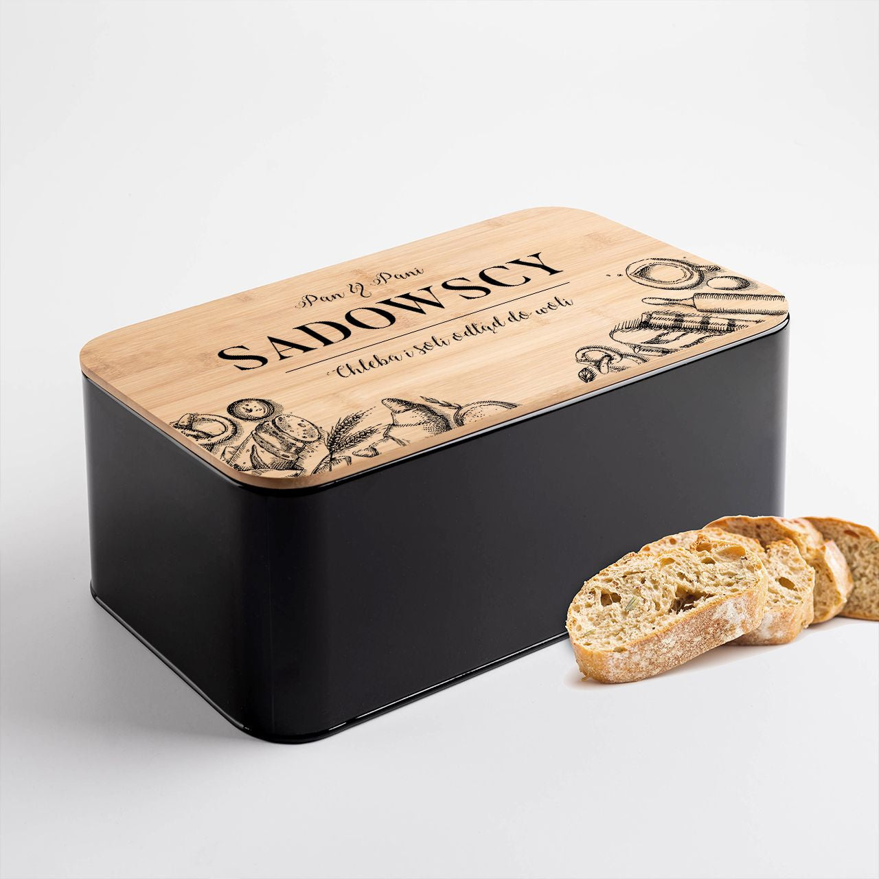 Personalizowany chlebak dla rodziny pojemnik na chleb pojemnik do chleba chlebak na pieczywo prezent dla rodziny