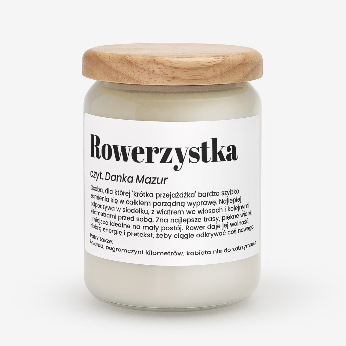 Personalizowana świeczka na prezent dla rowerzystki - definicja