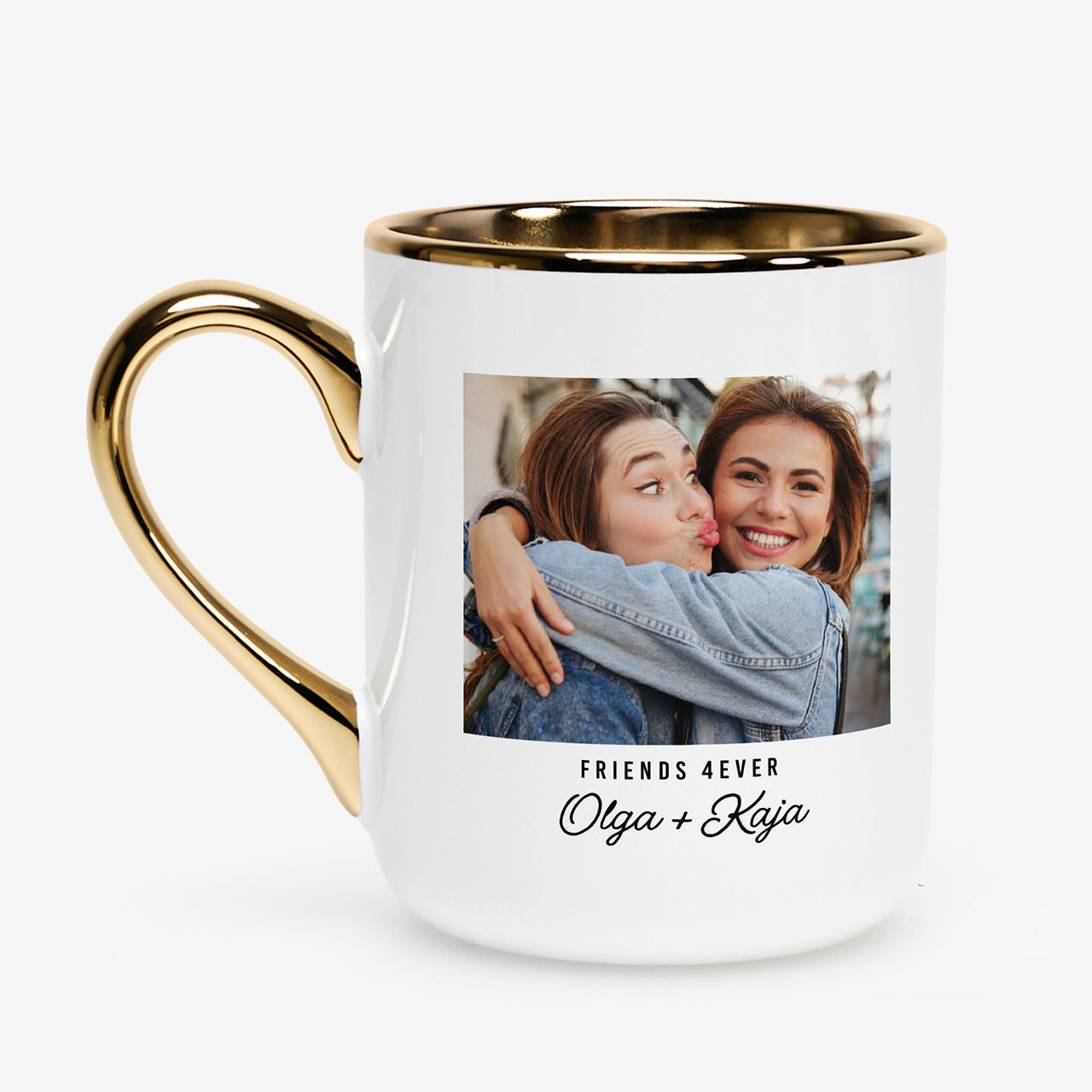 Kubek ze złotym uchem - prezent dla przyjaciółki