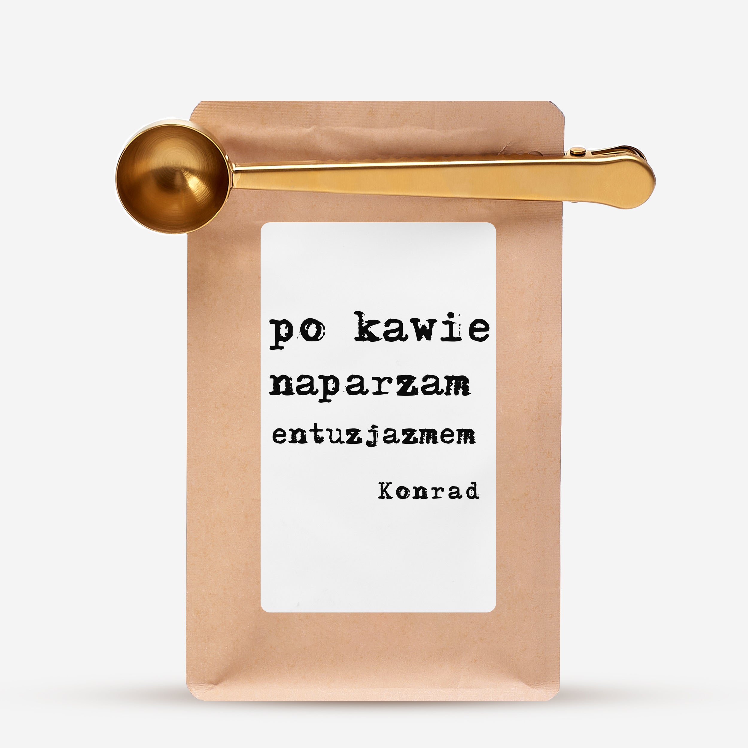 Personalizowana kawa z pozłacaną łyżeczką - prezent dla kolegi