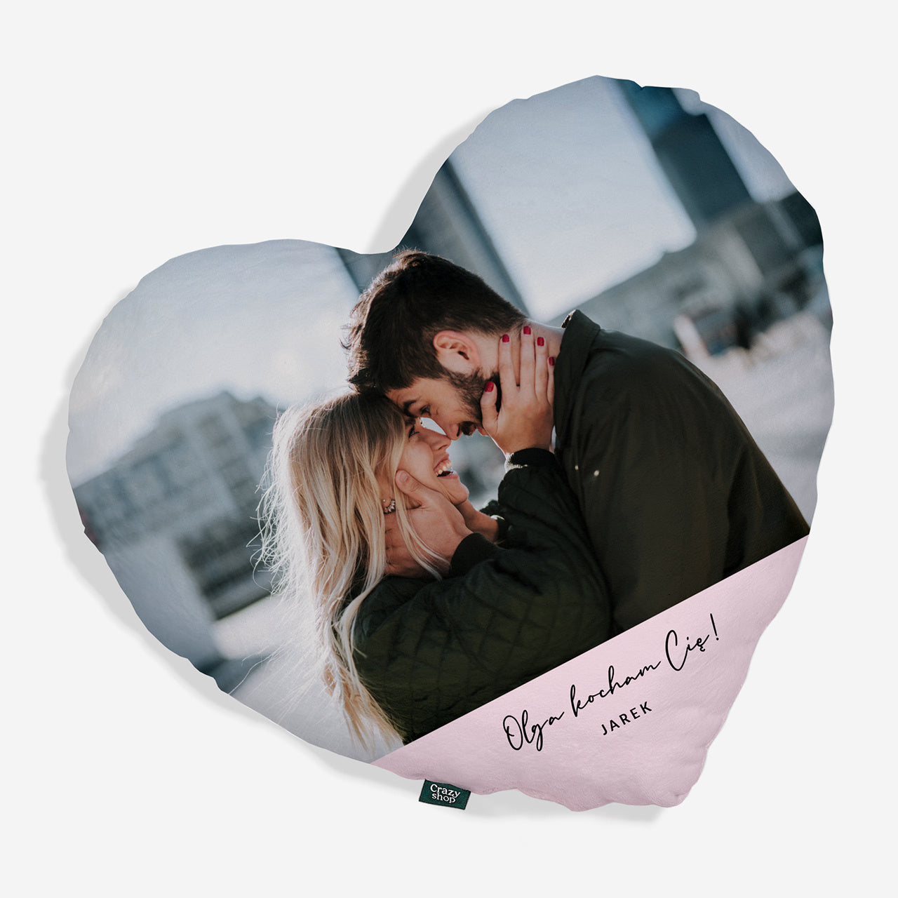 Poduszka w kształcie serca ze zdjęciem Dla niej