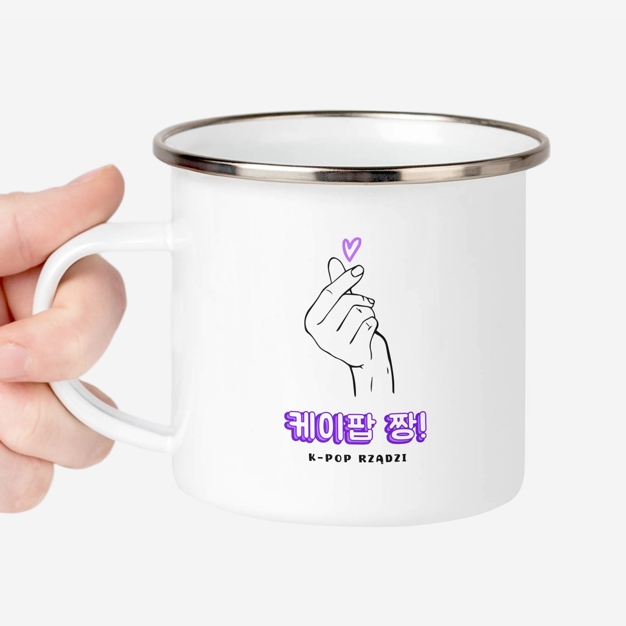 Kubek emaliowany dla fana k-popu personalizowany kubek prezent dla niej dla przyjaciółki prezent dla fana k popu
