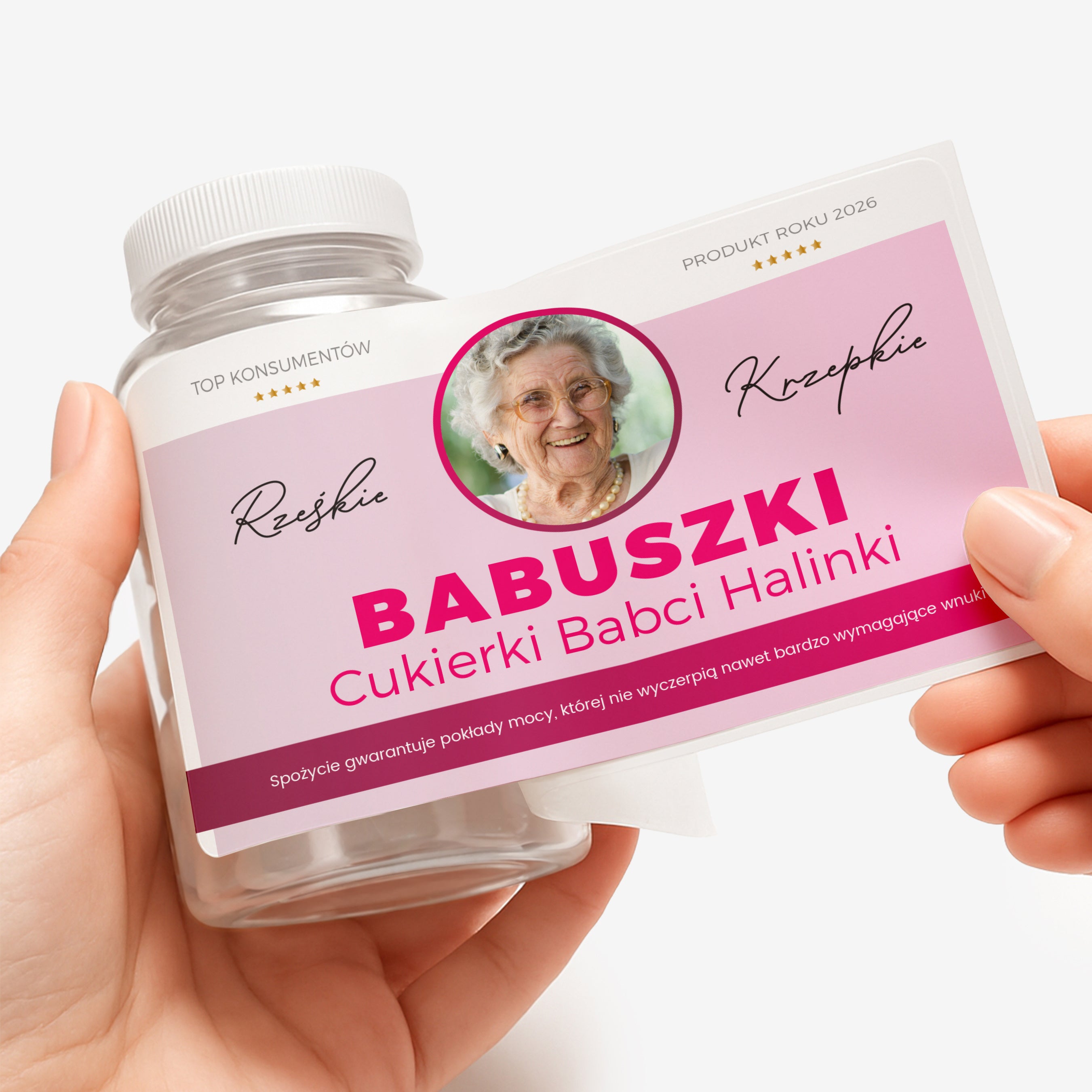 Personalizowany pojemnik na miętówki - śmieszny prezent dla babci