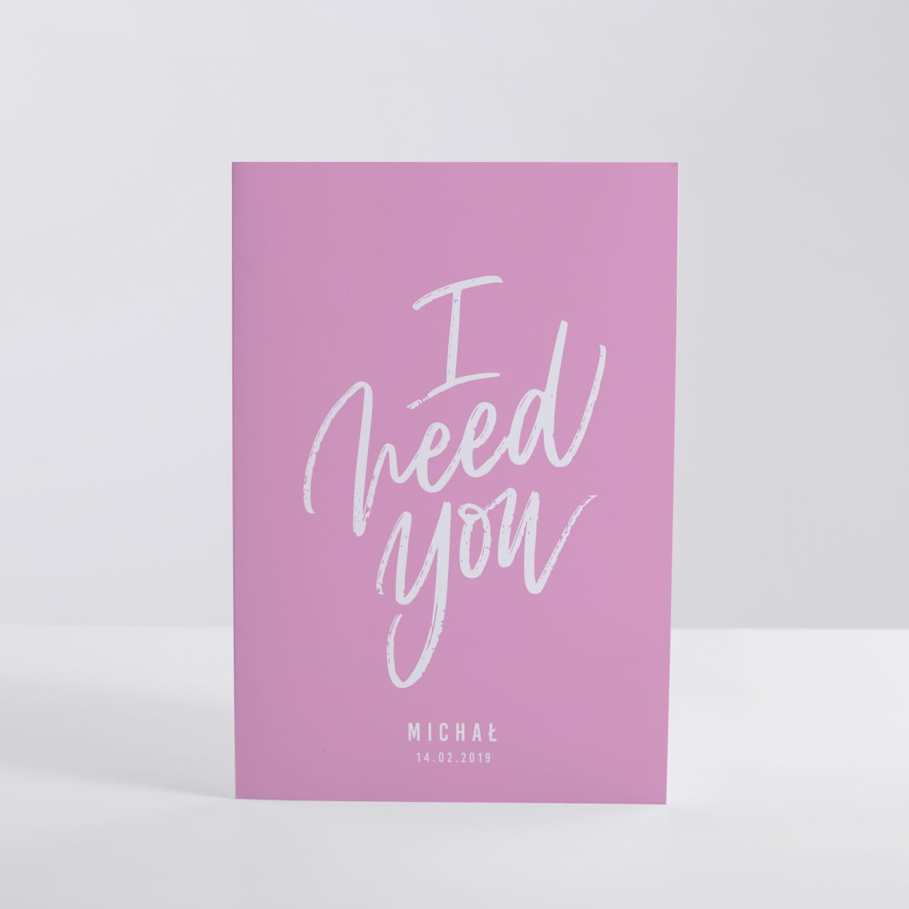 Kartka walentynkowa - I Need You prezent na walentynki dla niego romantyczna kartka dla chłopaka