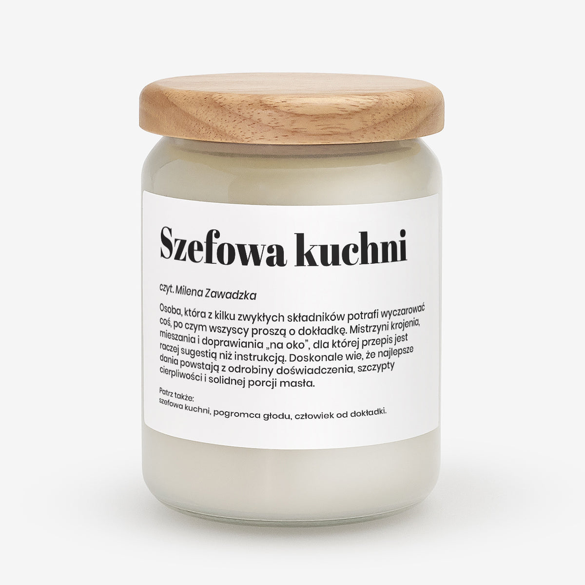 Personalizowana świeca z definicją - prezent dla szefowej kuchni