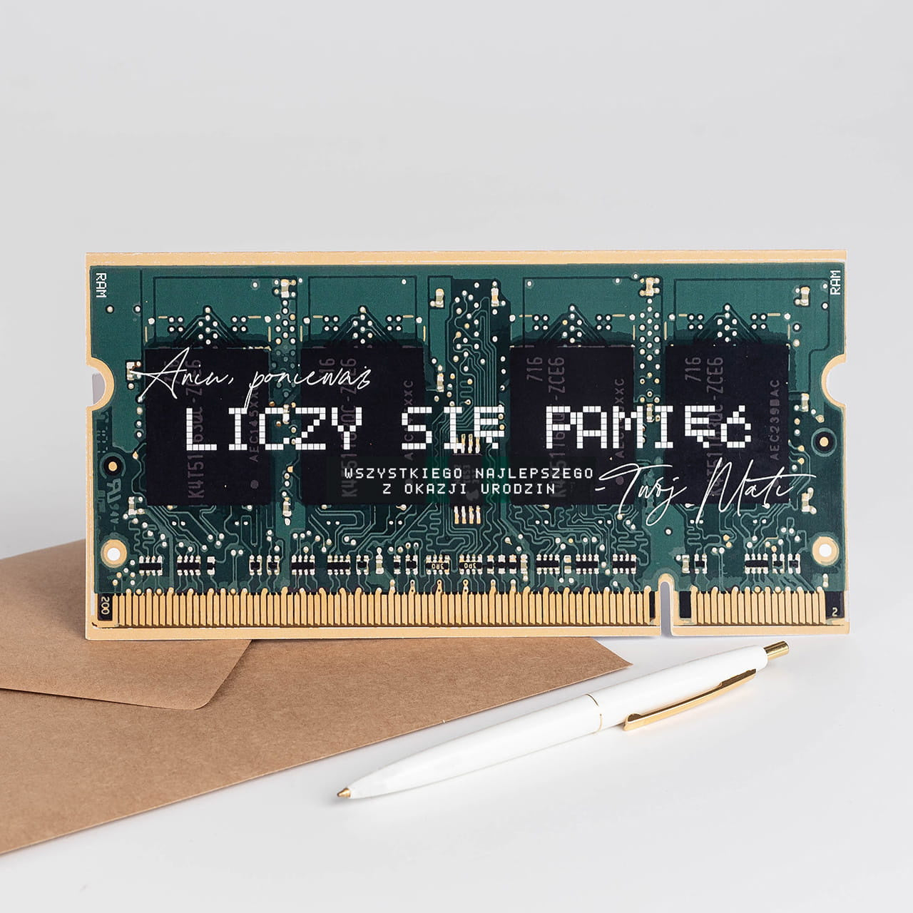 Śmieszna kartka urodzinowa - liczy się pamięć kartka personalizowana upominek dla niego