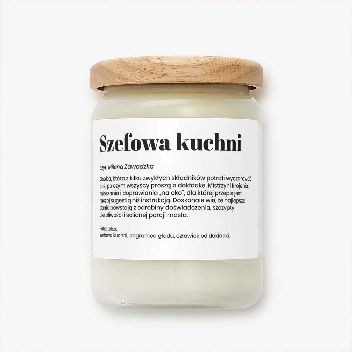 Personalizowana świeca z definicją - prezent dla szefowej kuchni
