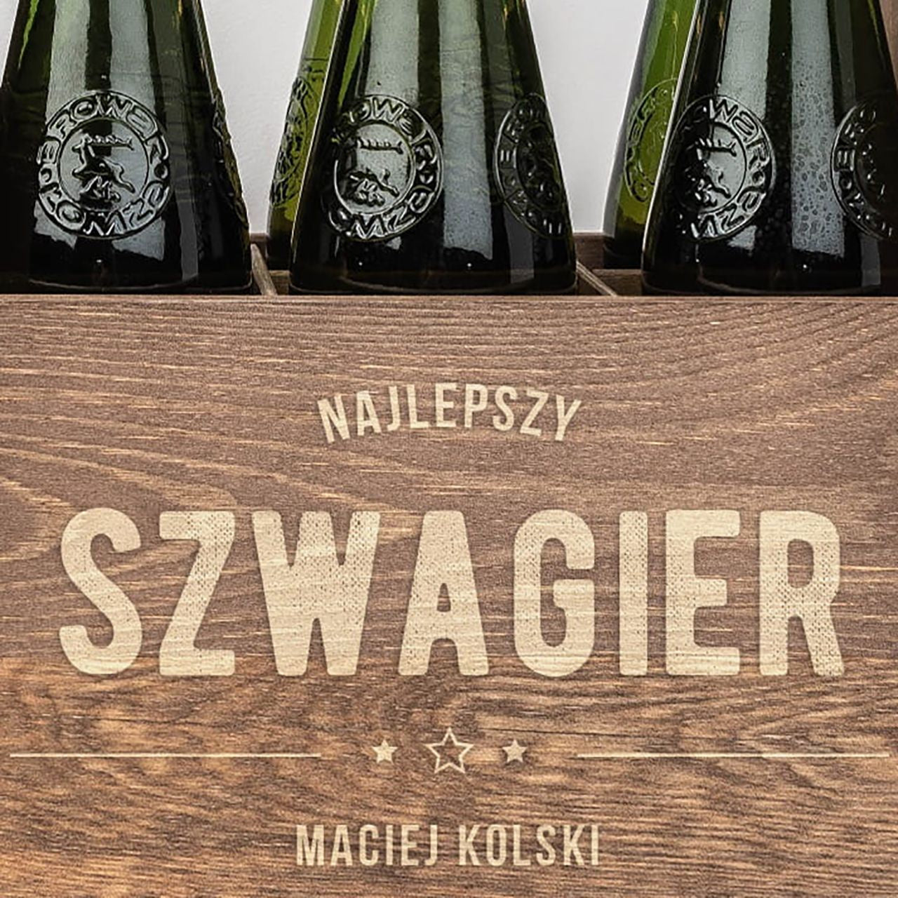 Nosidło na piwo z grawerem - prezent dla szwagra skrzynka na piwo prezent dla szwagra na urodziny