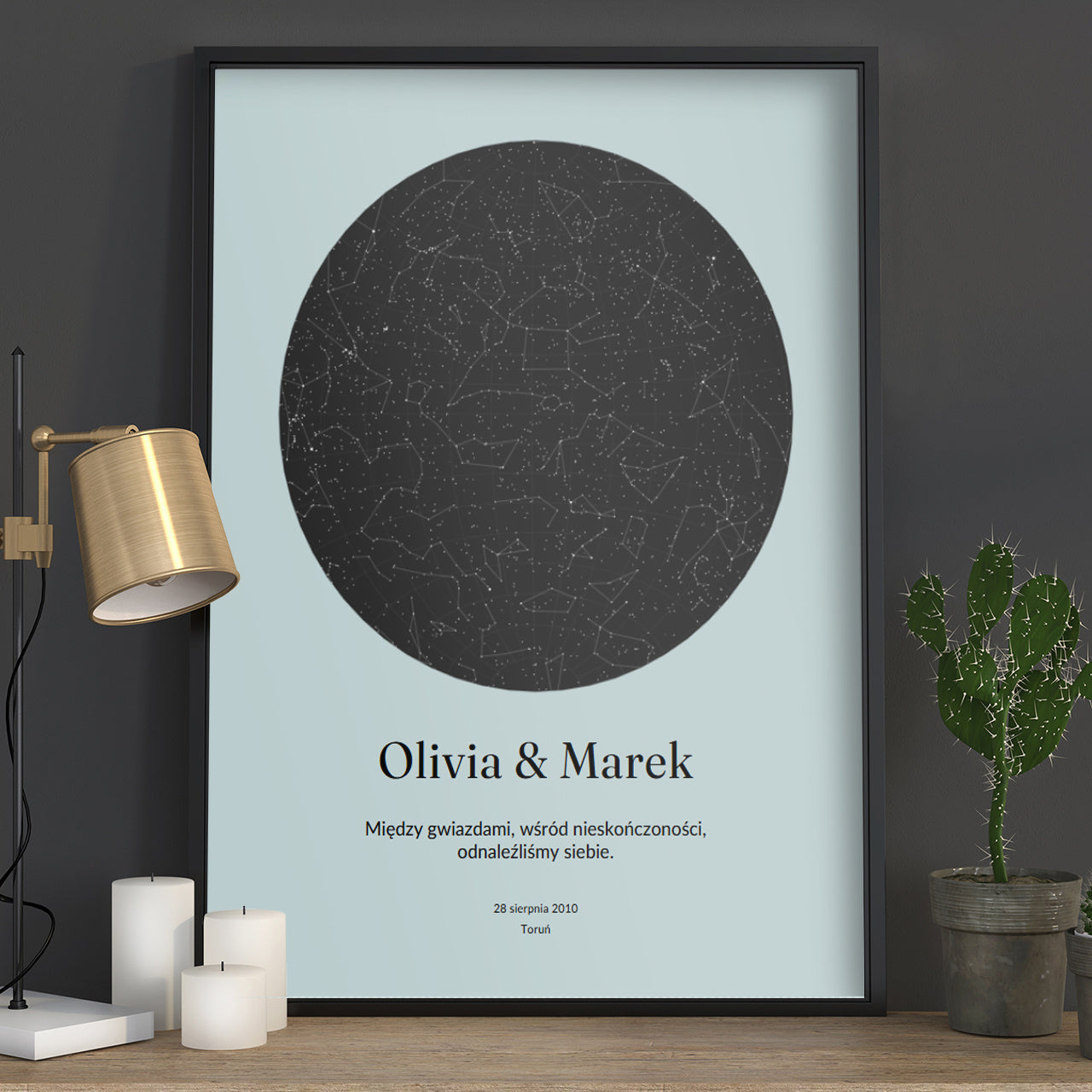 Plakat - Gwiazdy - prezent na rocznicę związku plakat dla pary prezent rocznicowy