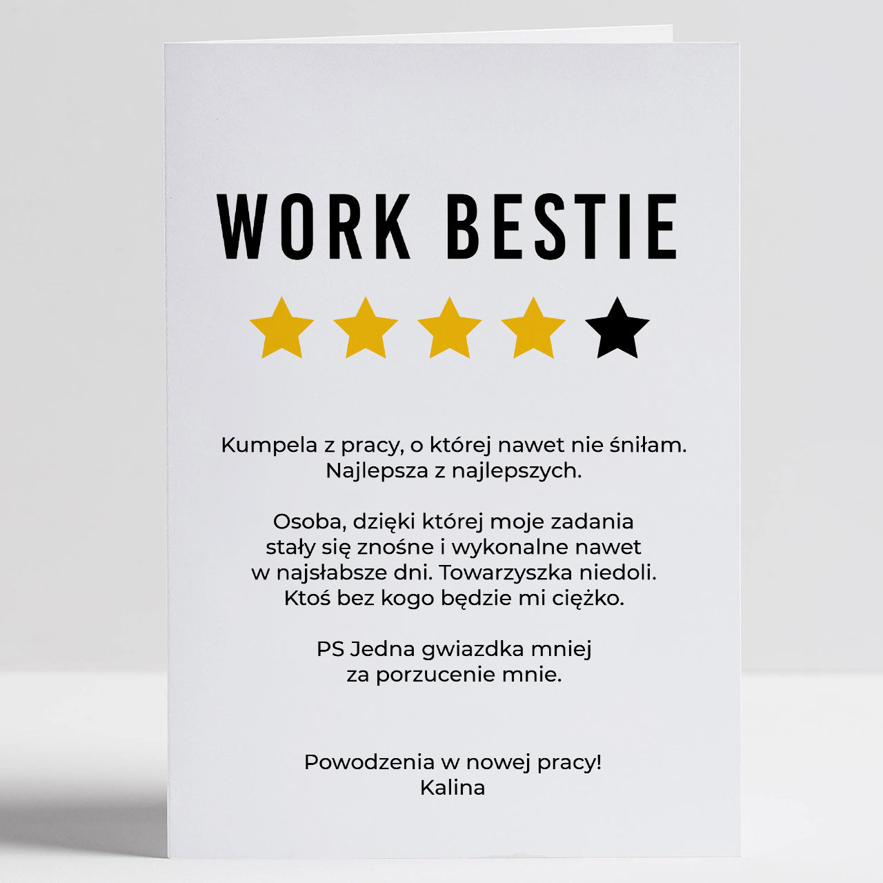 Kartka na pożegnanie koleżanki odchodzącej z pracy A4 - Work Bestie kartka personalizowana kartka na odejście z pracy 