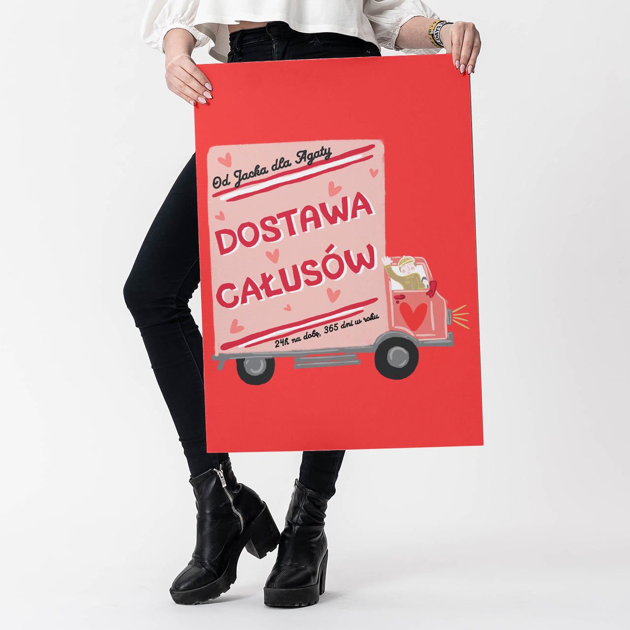 Duża kartka xxl na Walentynki - całusy