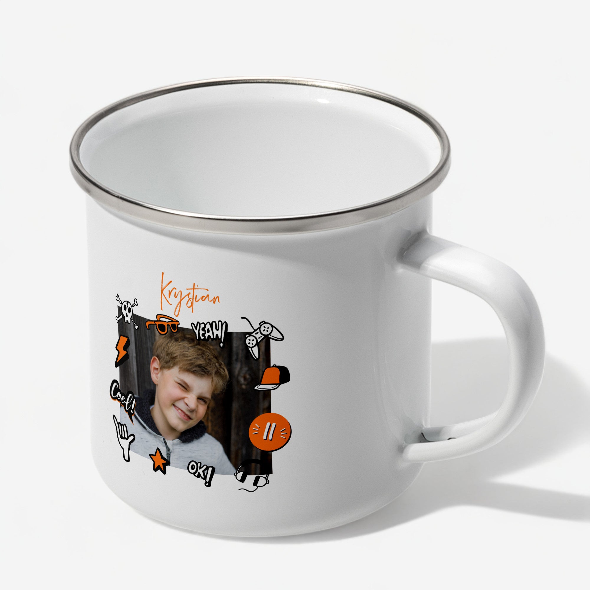 Kubek emaliowany personalizowany - prezent dla dziecka na urodziny