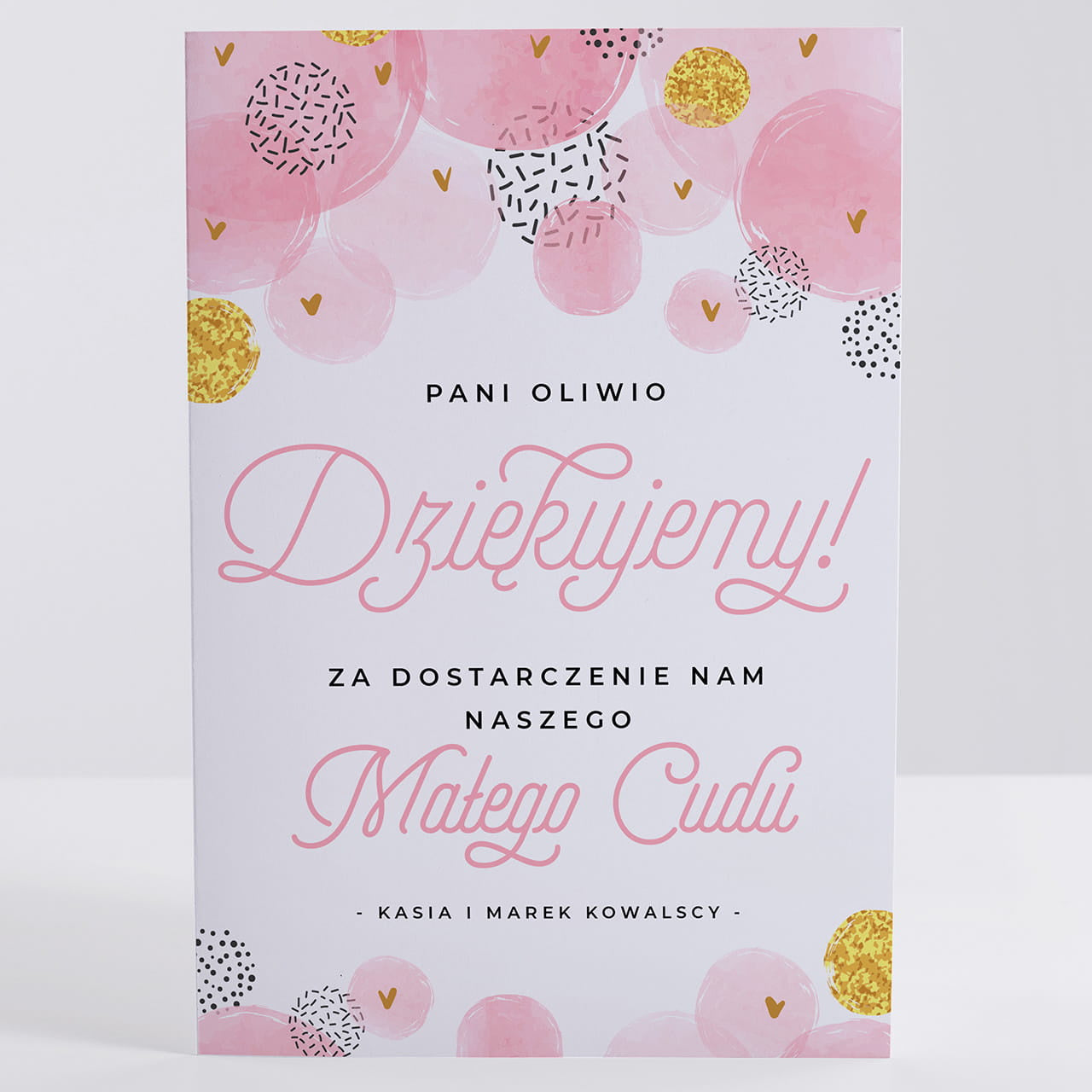 Personalizowana kartka dla położnej prezent dla położnej kartka personalizowana podziękowanie dla położnej