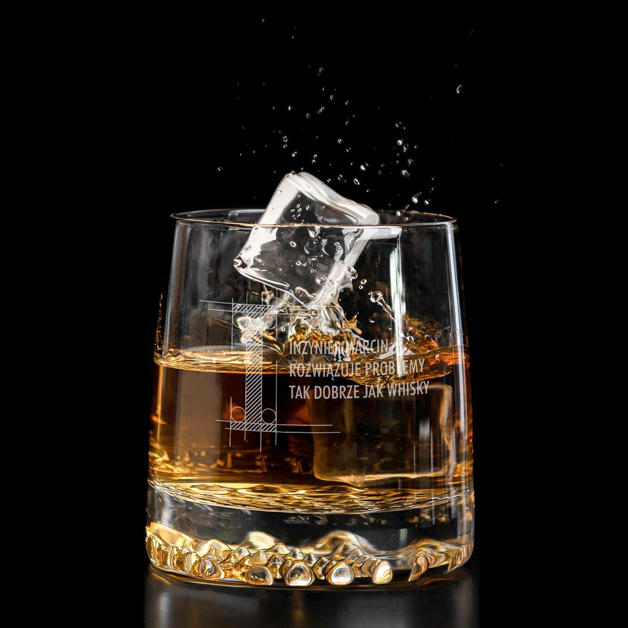 Personalizowana szklanka do whisky - prezent dla inżyniera