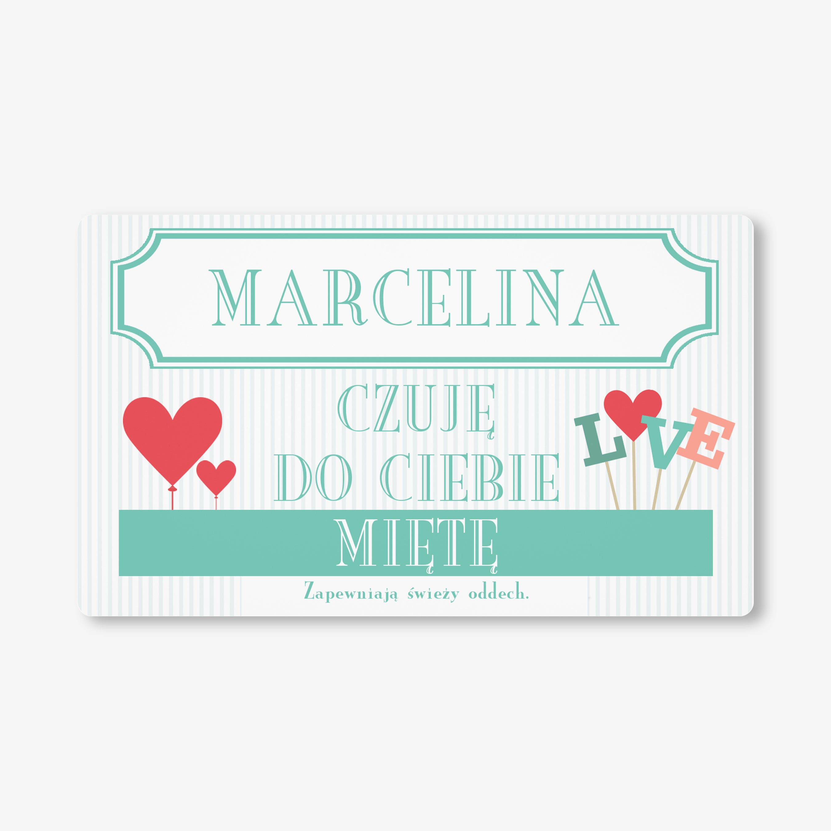 Zestaw prezentowy: miętówki + etykieta do naklejenia - prezent dla ukochanej