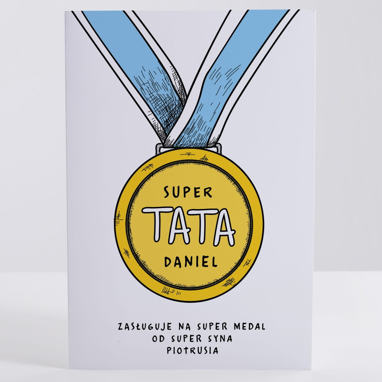 Personalizowana kartka na Dzień Ojca - tata na medal