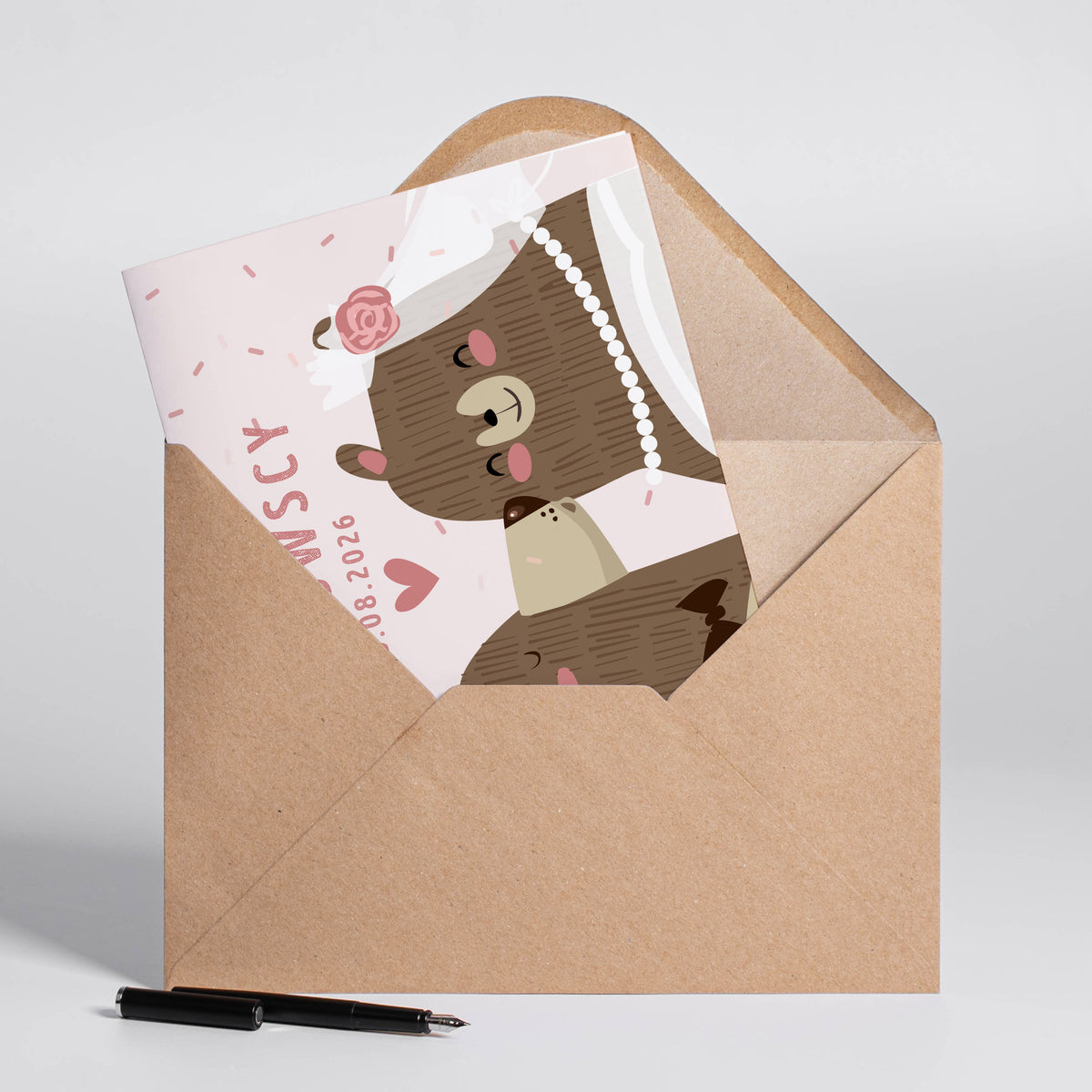 Personalizowana kartka a4 na ślub - miśter & misis