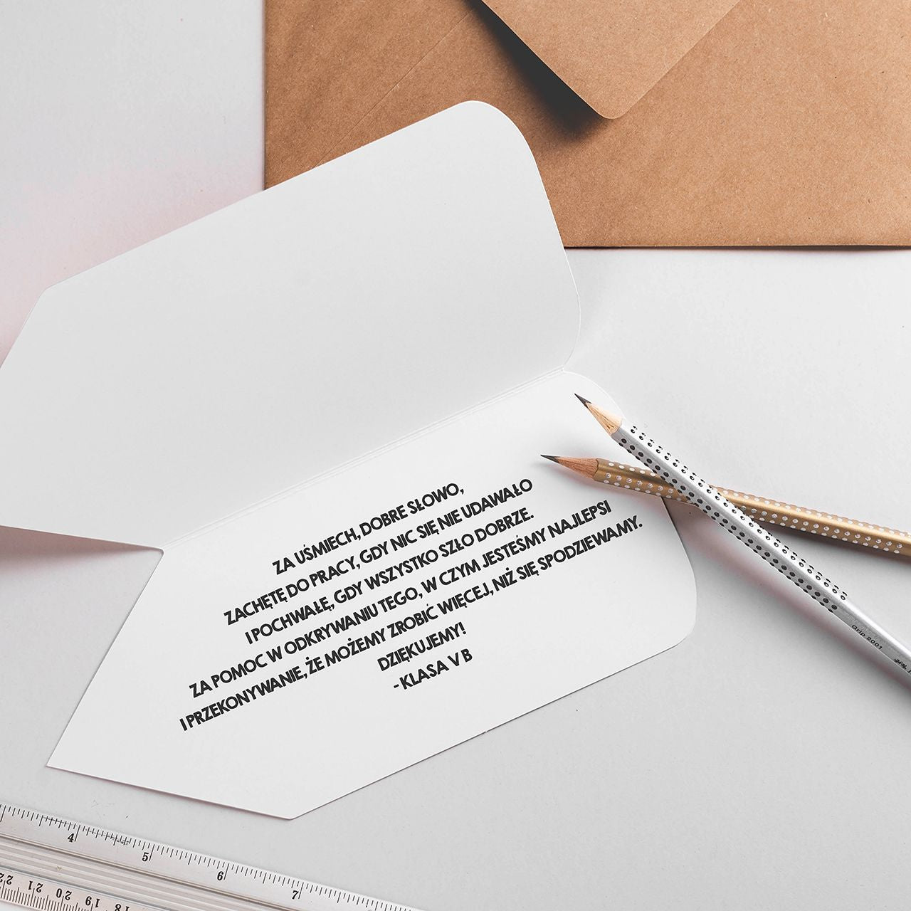 Wyjątkowa kartka dla nauczyciela od dzieci - personalizowana upominek dla nauczyciela kartka na prezent