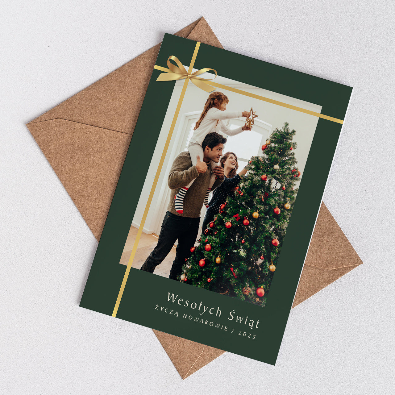 Świąteczna kartka ze zdjęciem - prezent