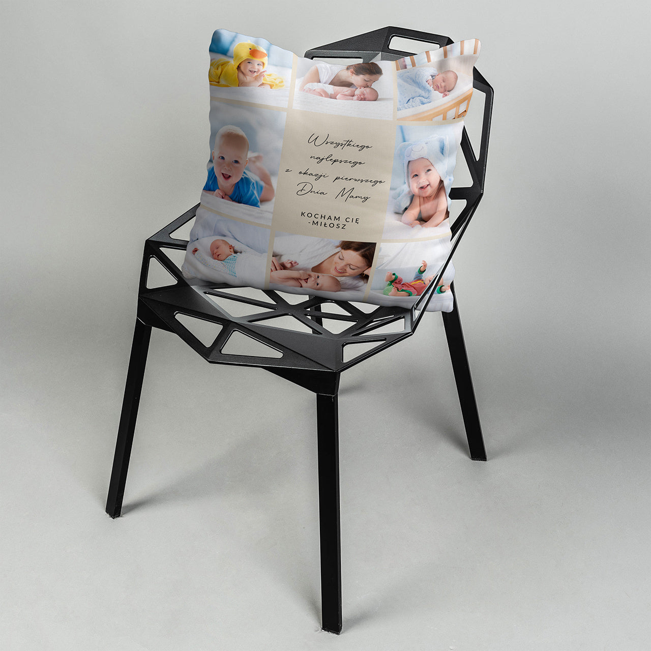 Personalizowana poduszka na pierwszy Dzień Mamy - ze zdjęciami