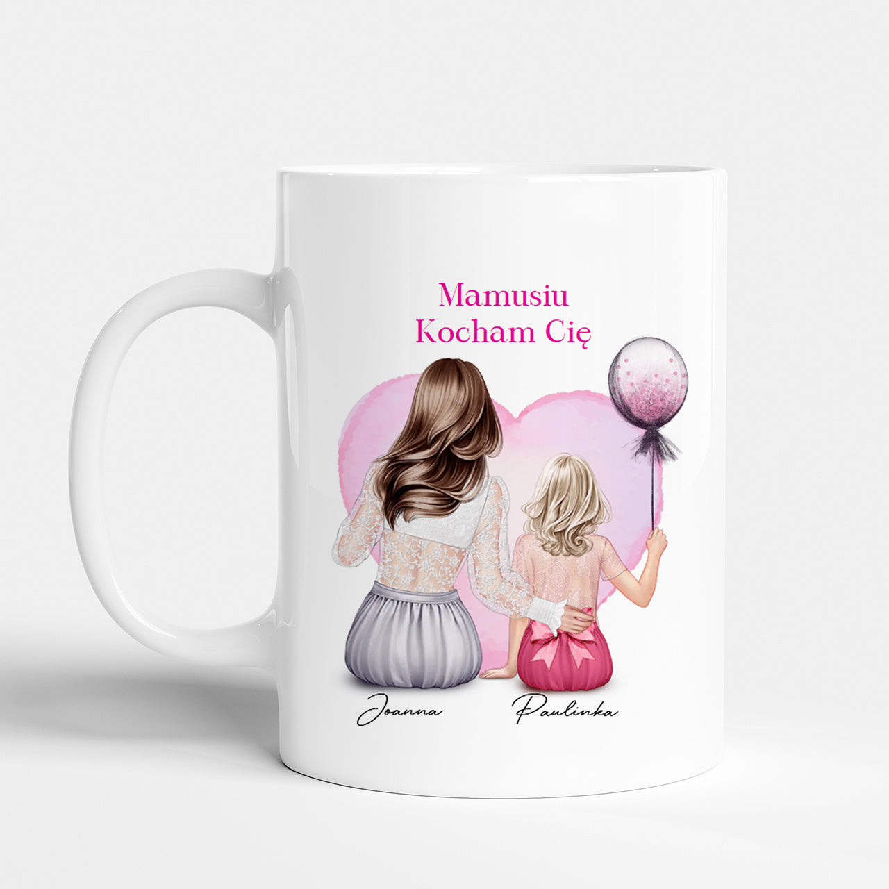 Kubek na Dzień Mamy - Portret Mamy i Córki kubek dla mamy prezent na Dzień Mamy