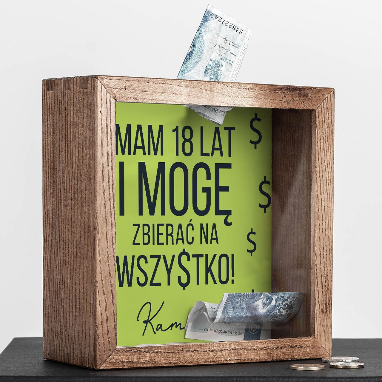 Skarbonka na 18 urodziny skarbonka na 18 prezent na 18 urodziny prezent na 18 dla chłopaka