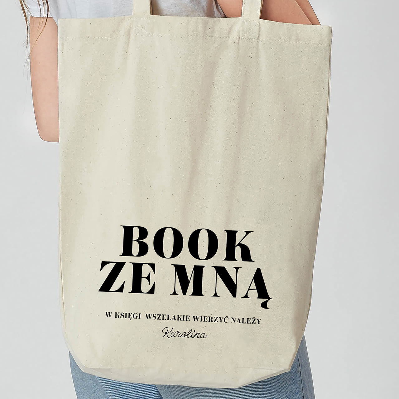 Personalizowana torba dla mola książkowego - book ze mną prezent dla książkary prezent dla mola książkowego