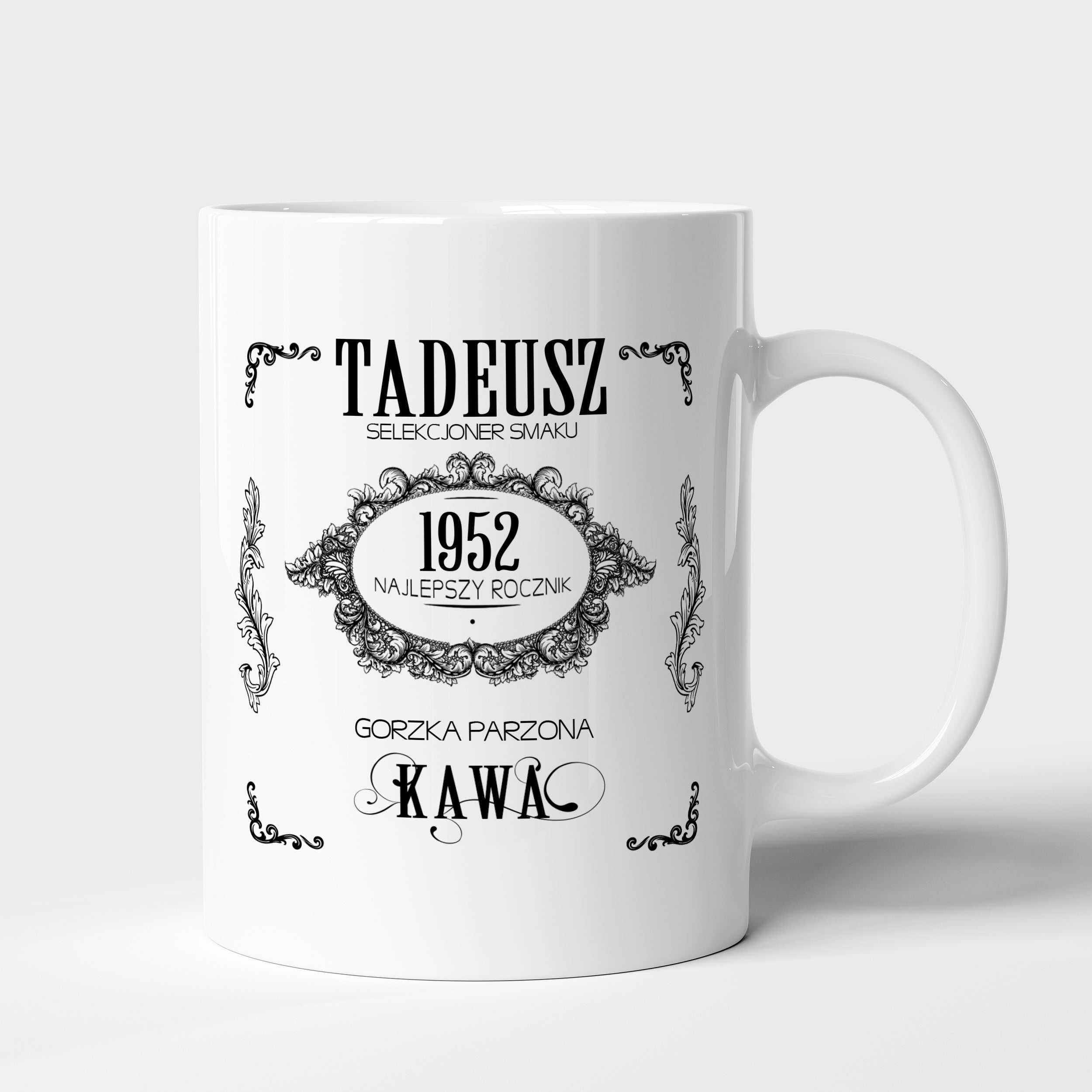 Kubek personalizowany - Vintage Kawa - prezent na urodziny dla faceta