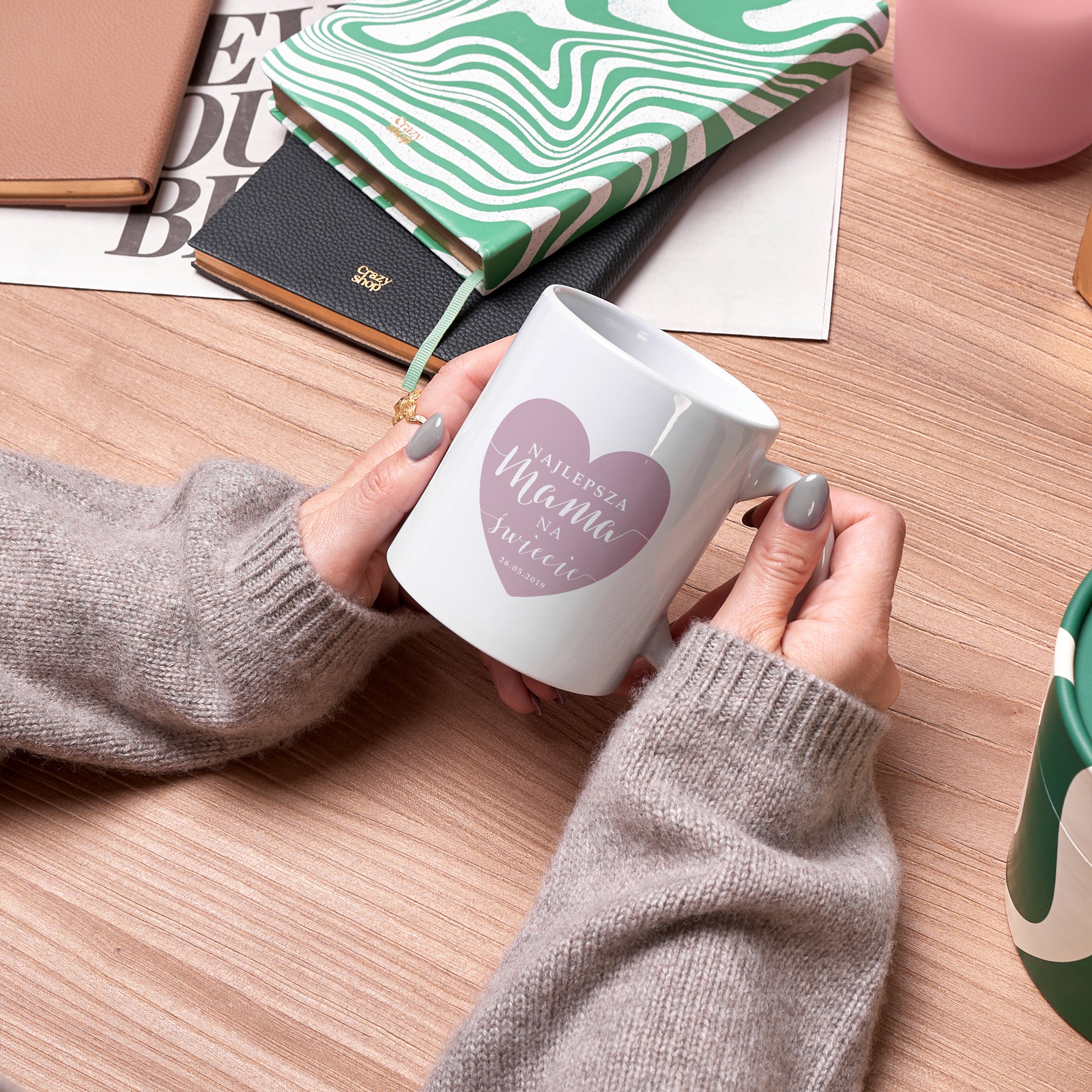 Kubek na Dzień Mamy ze zdjęciem - Serce personalizowany kubek kubek dla mamy prezent na dzień mamy