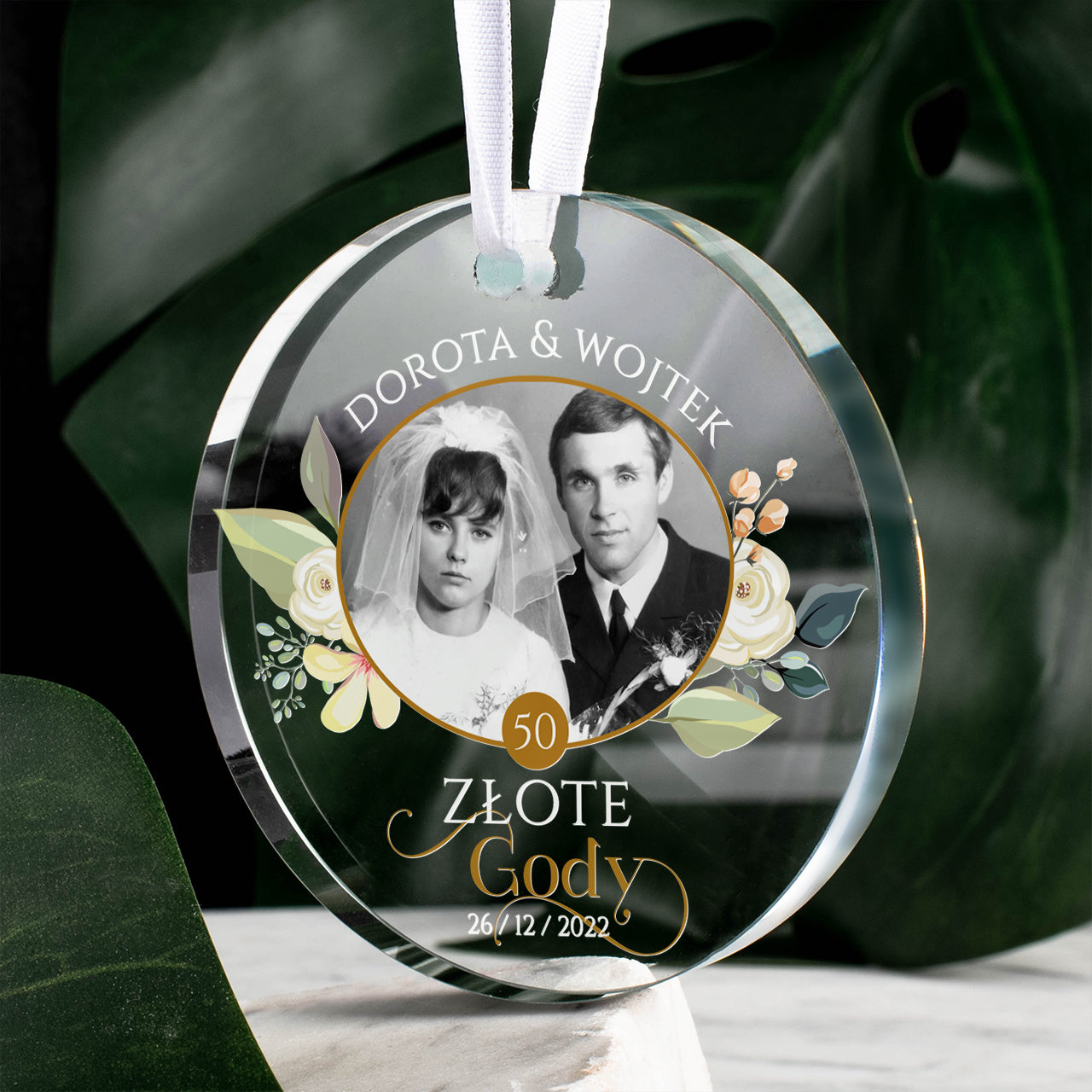Personalizowana zawieszka - pamiątka na złote gody