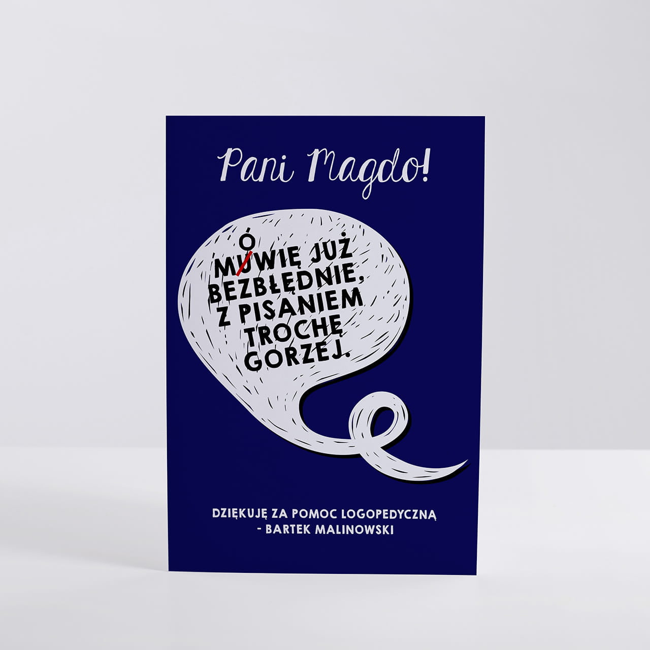 Personalizowana kartka dla logopedy kartka personalizowana prezent dla logopedy podziękowanie dla logopedy