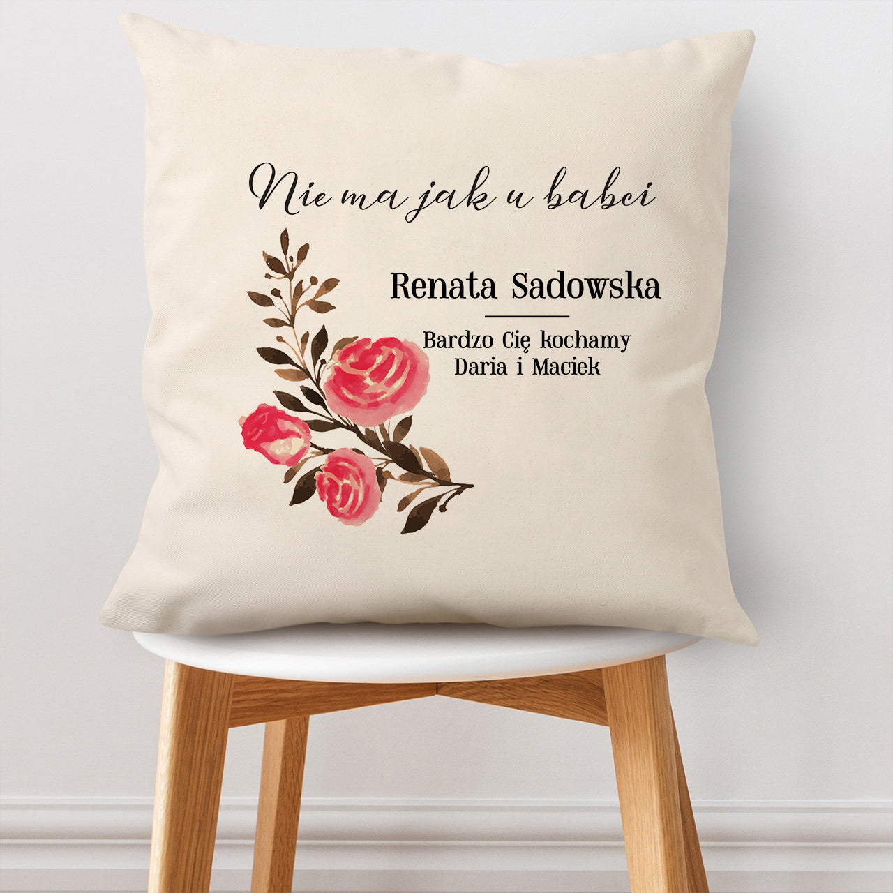 Dwie poduszki personalizowane na prezent dla Dziadków