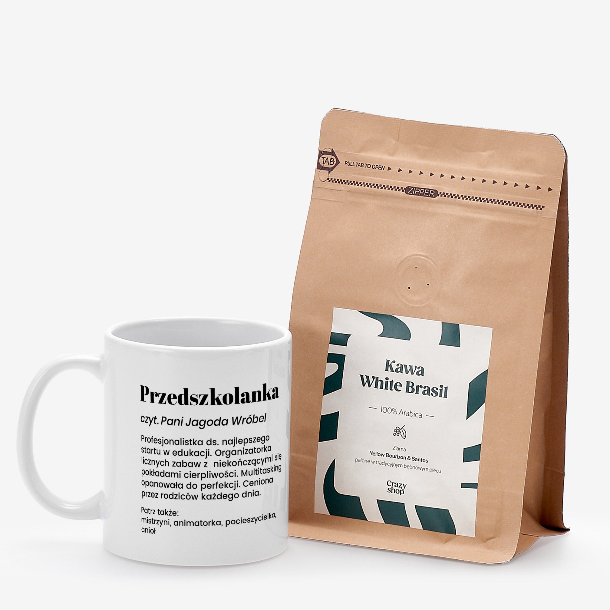 Kubek personalizowany i kawa - prezent dla przedszkolanki
