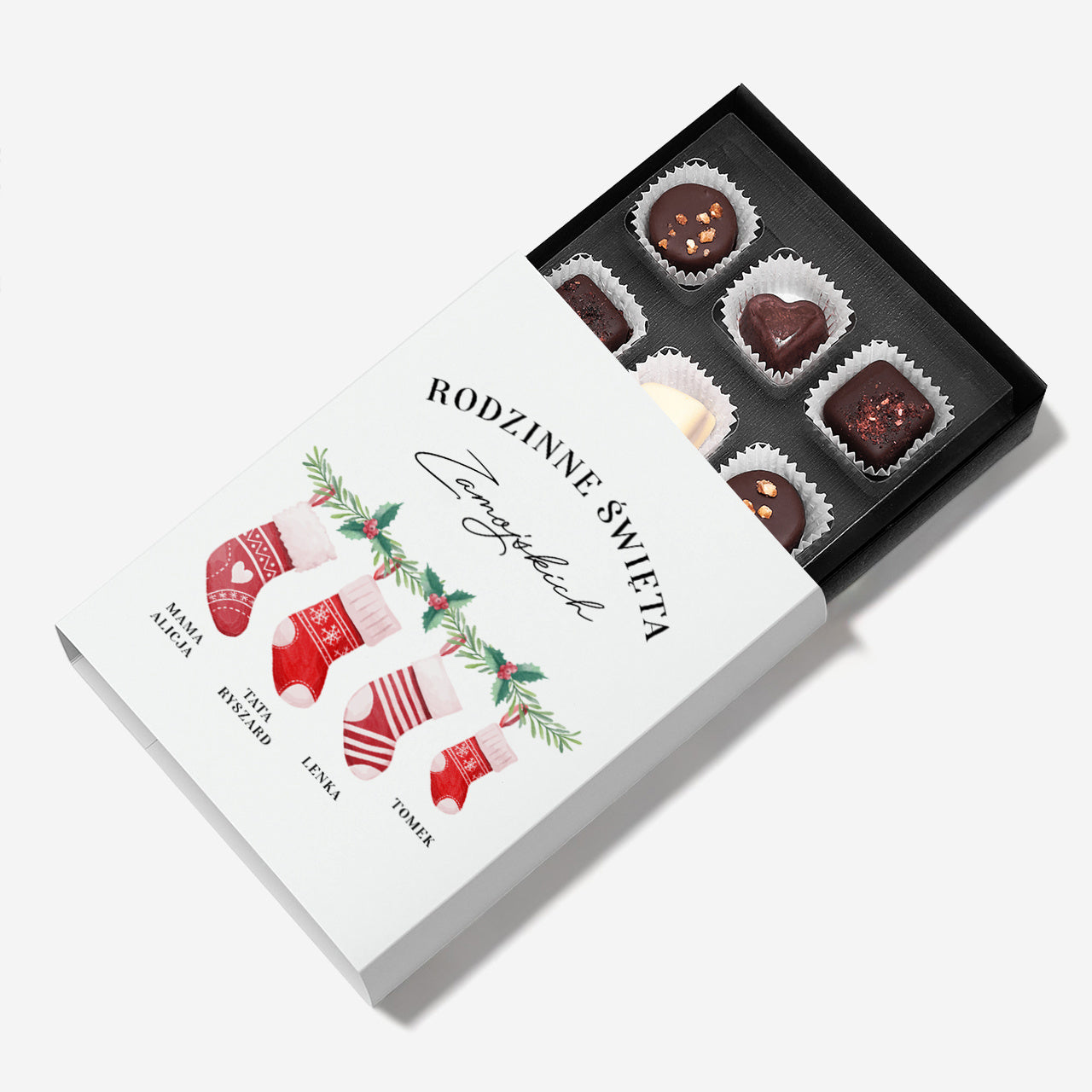 Personalizowane czekoladki pod chodzinkę dla rodziny