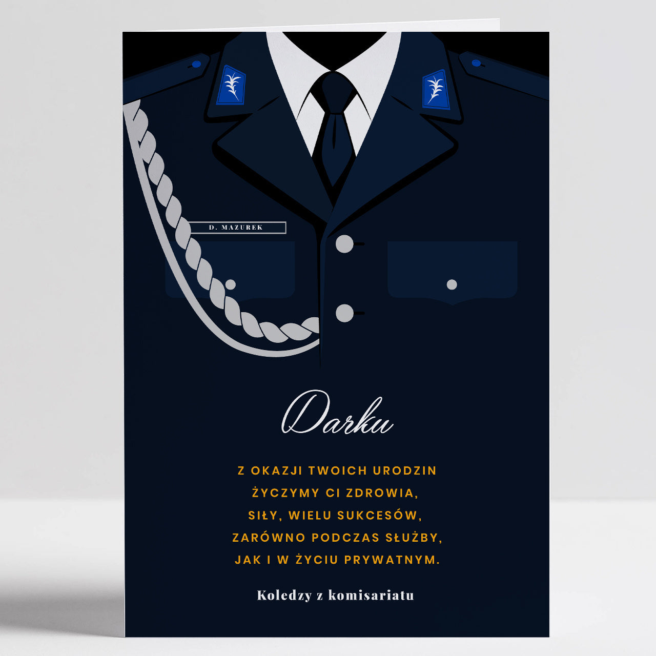 Personalizowana kartka na urodziny dla policjanta prezent dla policjanta kartka personalizowana